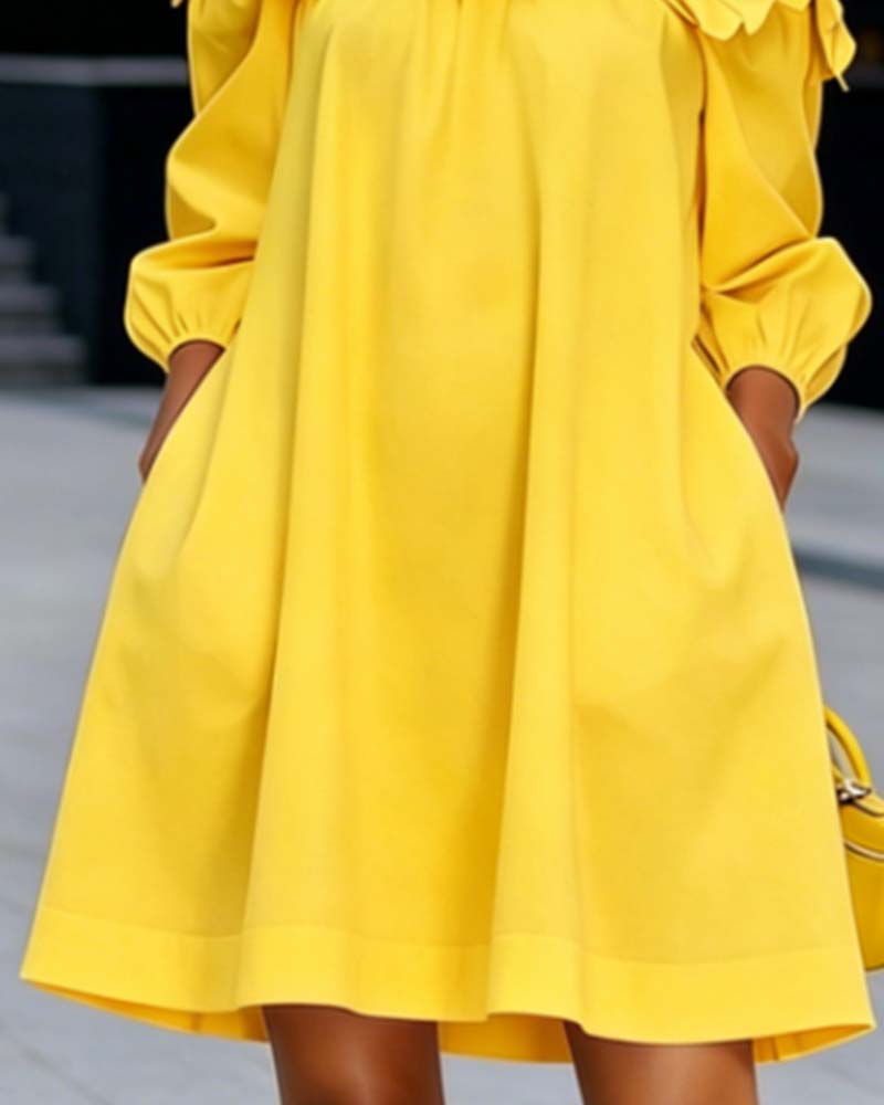 Loania - Vestido Con Hombros Al Aire Y Detalles Florales