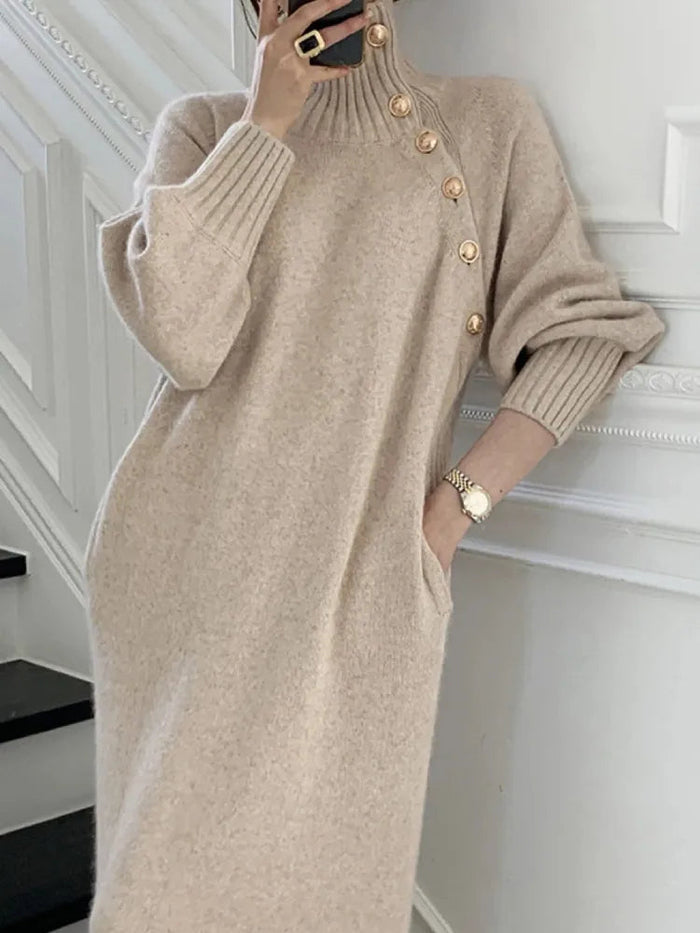 Nassra - Vestido Elegante De Cuello Alto