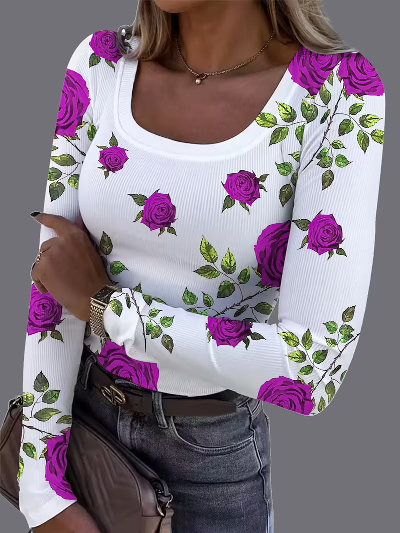 Rabiye - Top Con Estampado Floral Y Cuello Cuadrado