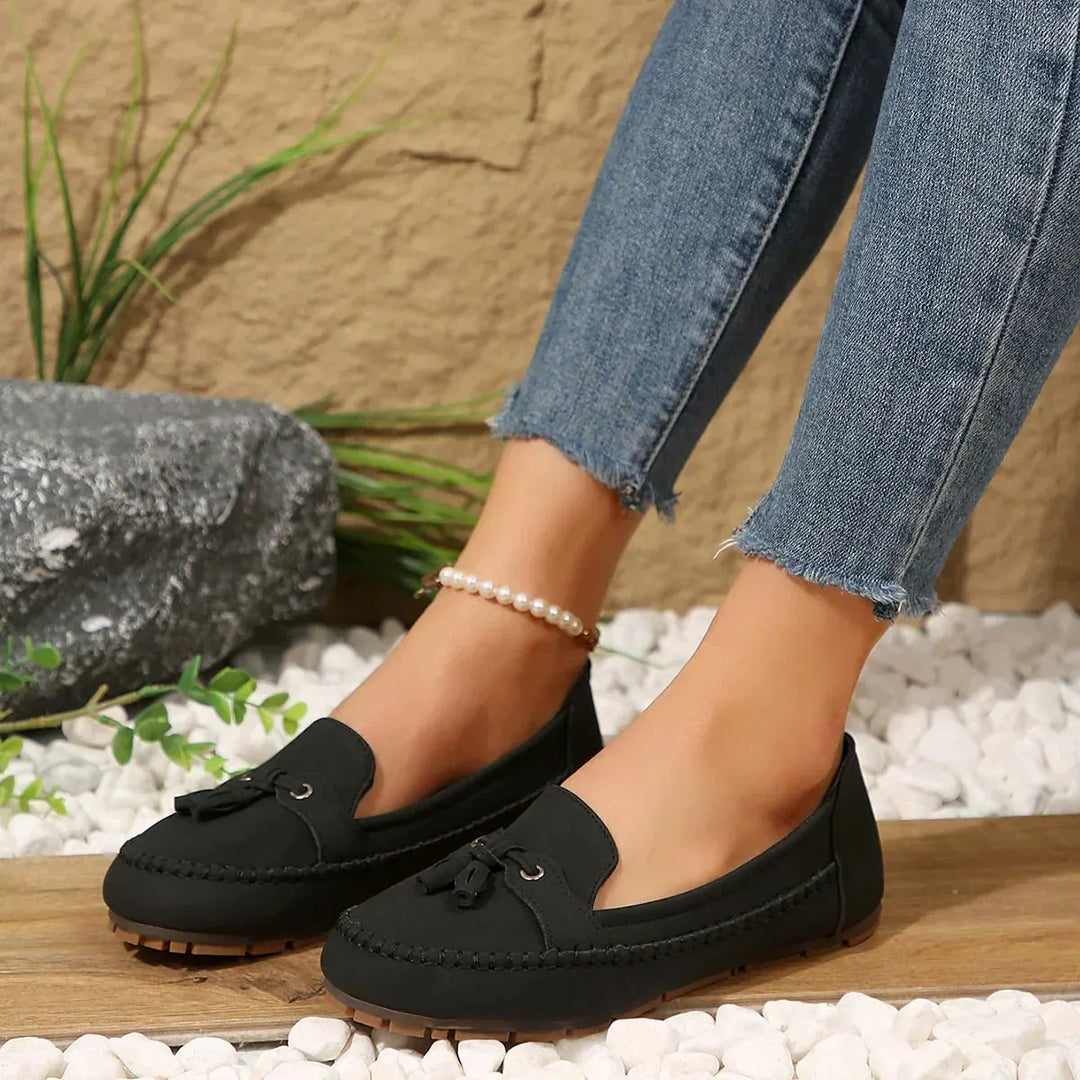 Patamon - Mocasines Cómodos Con Suaves Lazos De Estilo Vintage