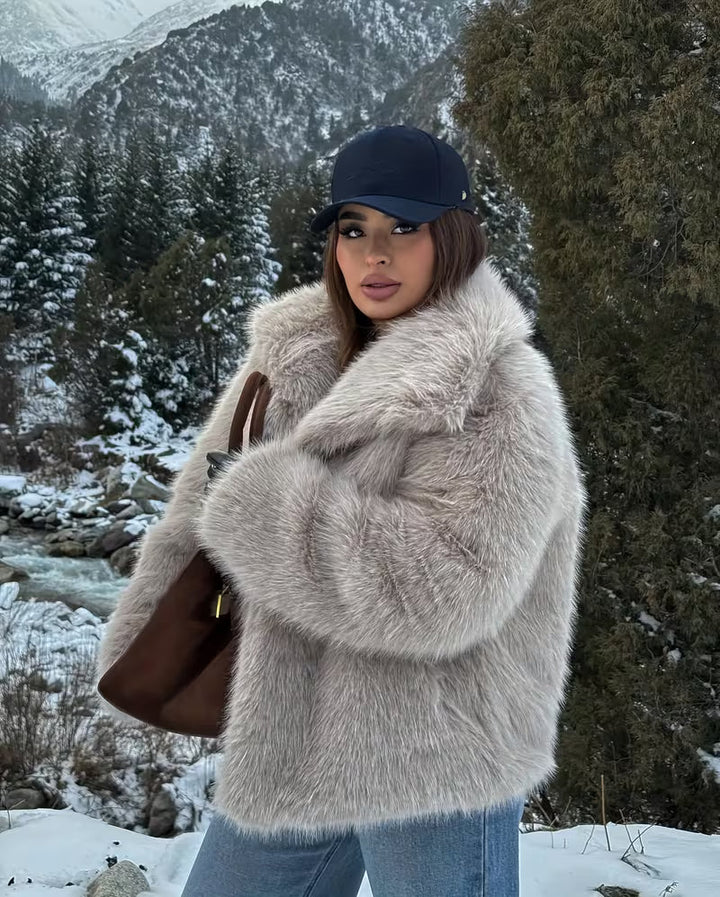 Zefina - Chaqueta Oversize De Manga Larga De Piel Sintética