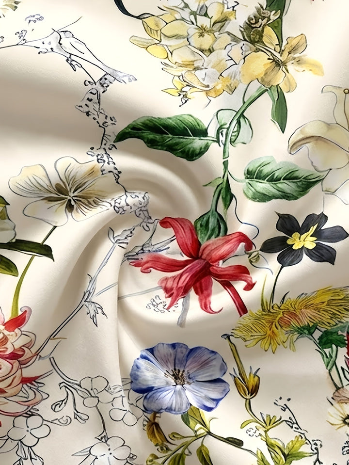 Nabilah - Camiseta Informal De Manga Corta Con Estampado Floral