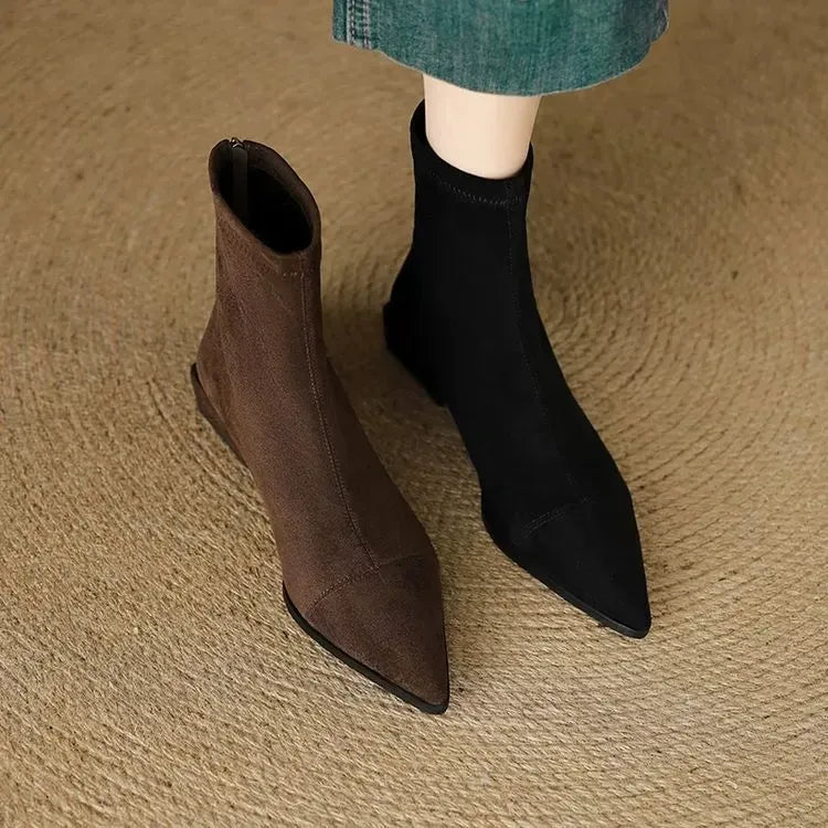 Jerlina - Botines De Ante Con Puntera Puntiaguda