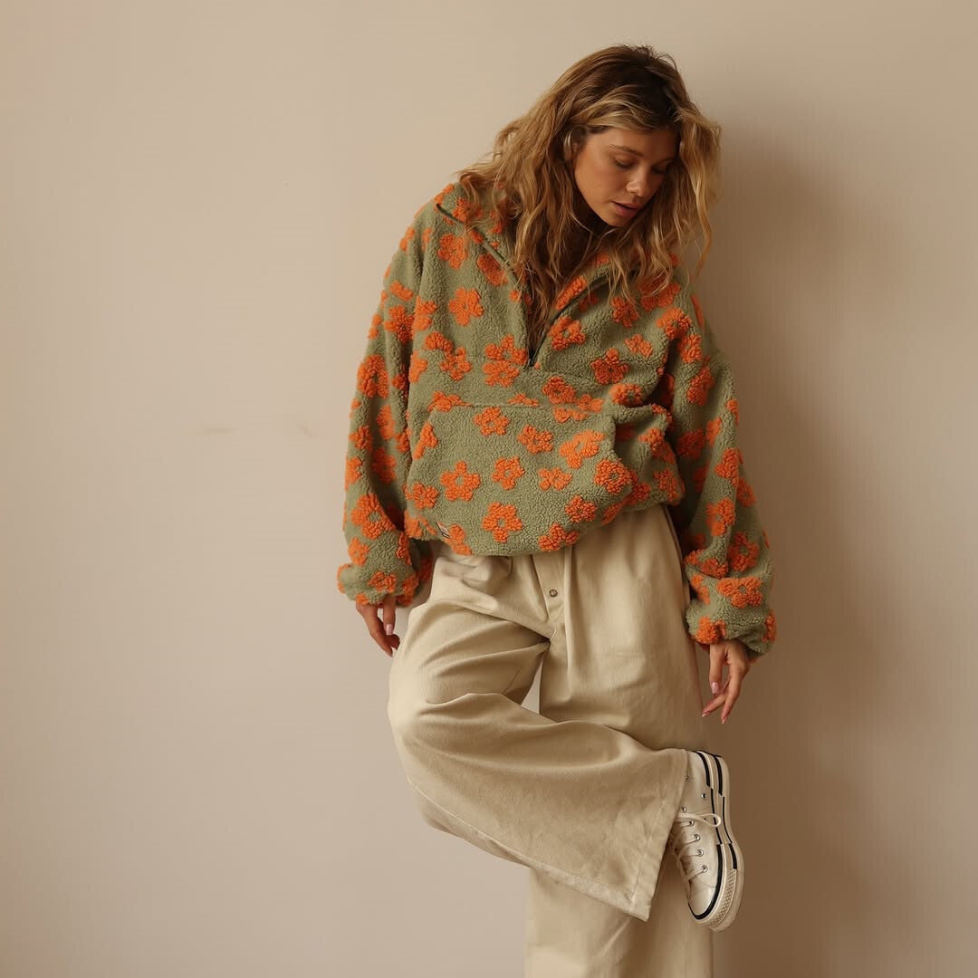 Yzella - Jersey de Felpa con Estampado Floral