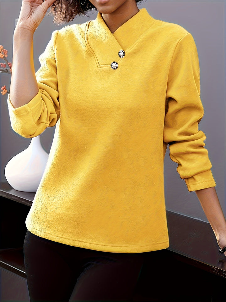 Bonya - Camiseta Informal De Manga Larga Con Cuello en V