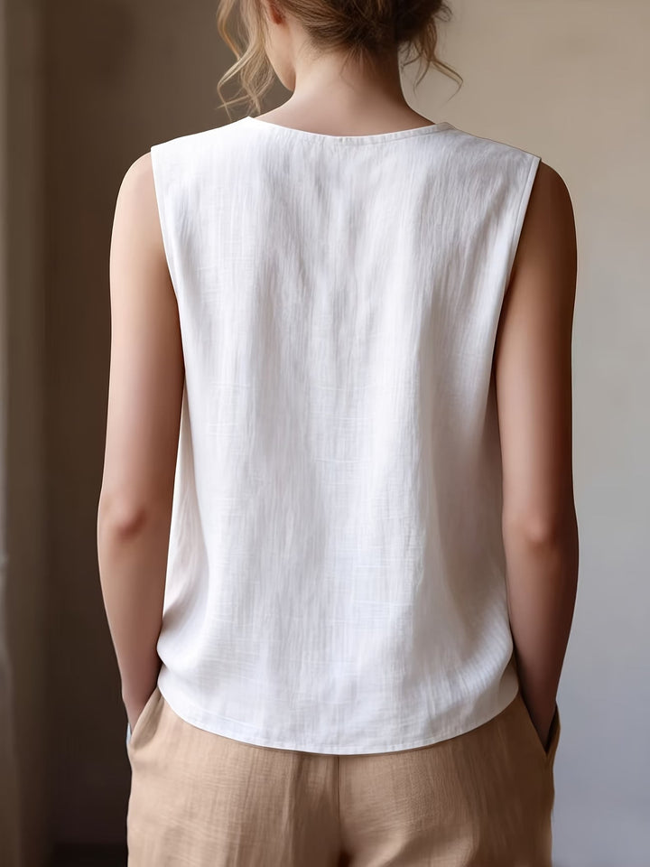 Safiya - Blusa Sin Mangas Con Cuello De Volantes