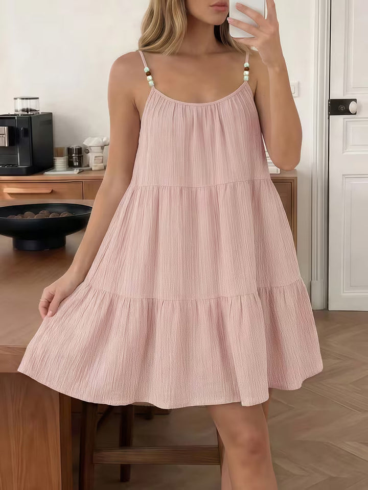 Masley - Vestido Mini Holgado Con Tirantes Finos