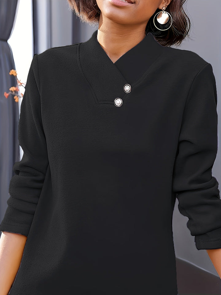 Bonya - Camiseta Informal De Manga Larga Con Cuello en V