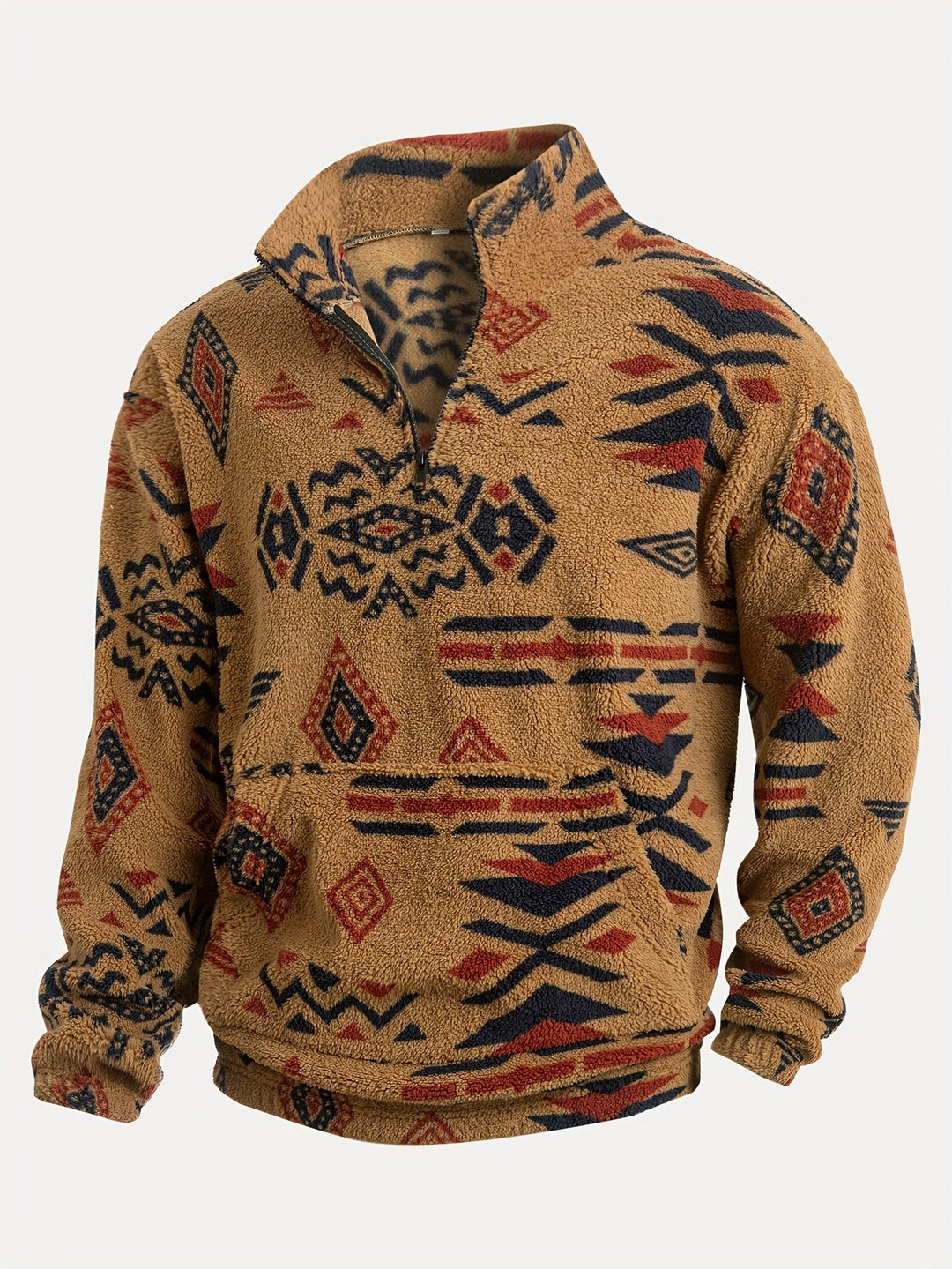 Jacco - Sudadera De Forro Polar Con Medio Cierre Y Estampado Geométrico