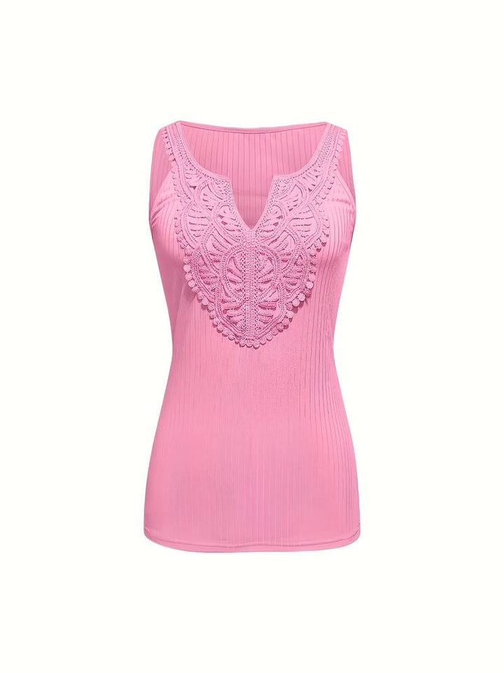 Hajar - Camiseta Sin Mangas De Encaje Con Mucho Estilo