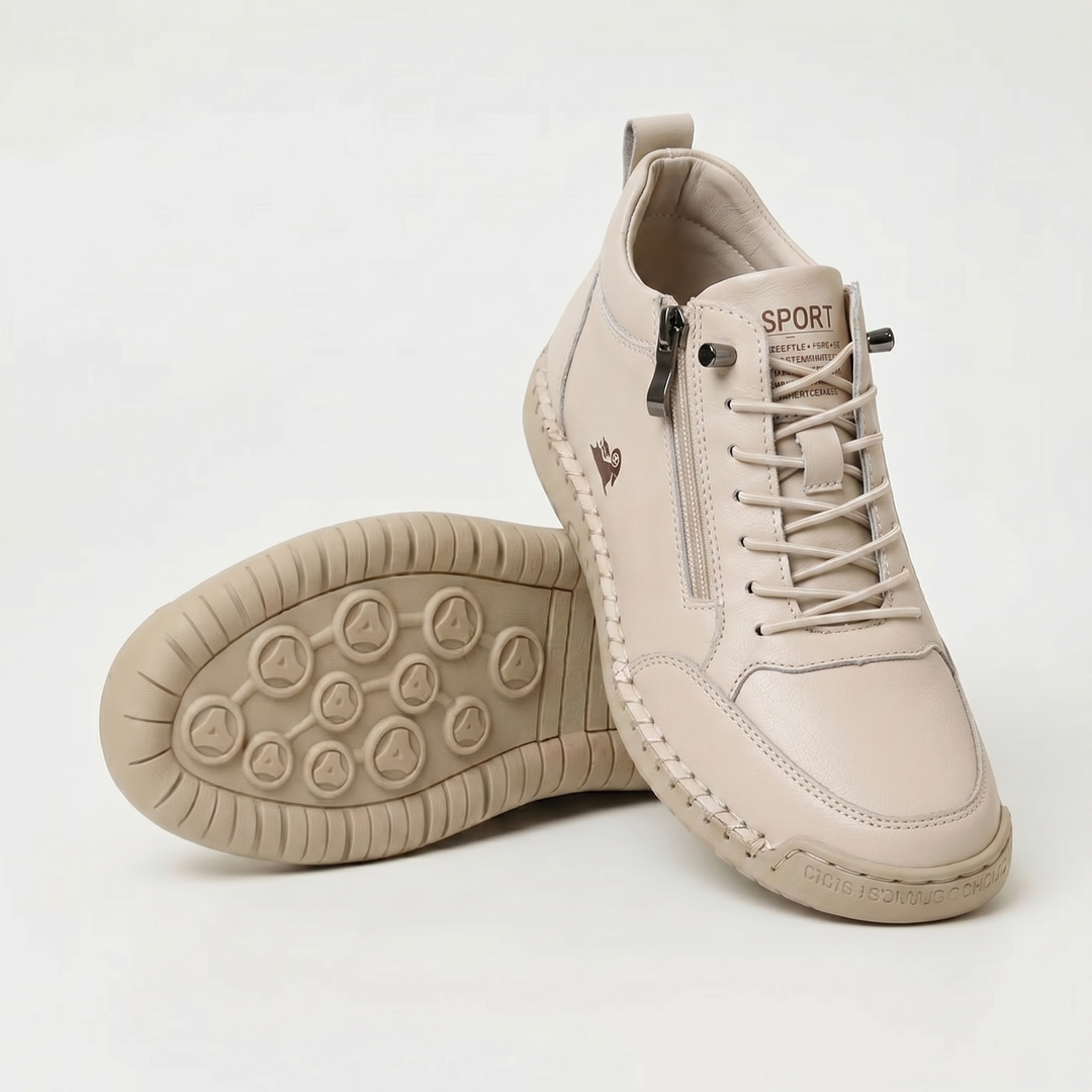 Schreiner - Zapatillas Deportivas con Cordones y Cremallera Con Costuras en Contraste