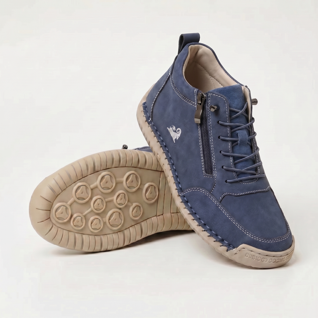 Schreiner - Zapatillas Deportivas con Cordones y Cremallera Con Costuras en Contraste