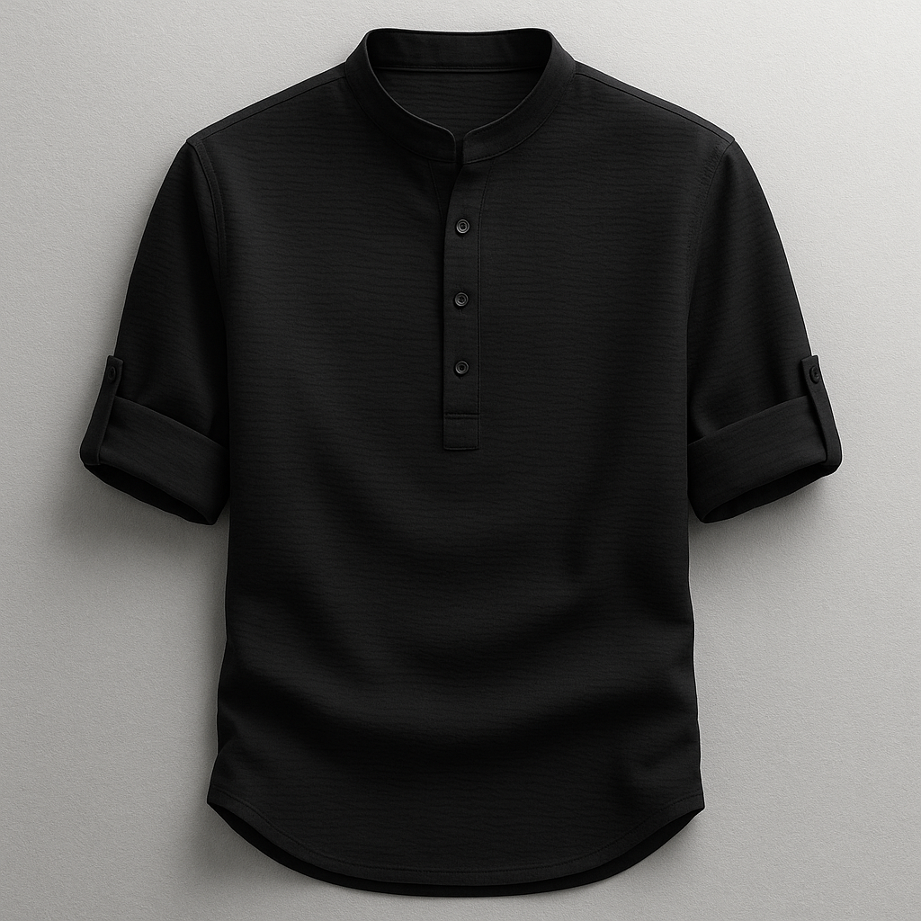 Antero - Camisa De Manga Larga Con Cuello Henley