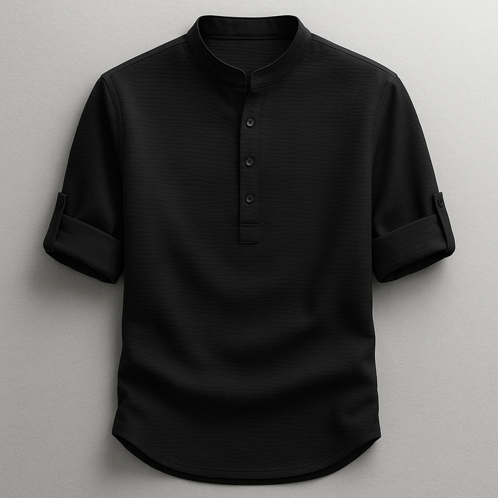 Antero - Camisa De Manga Larga Con Cuello Henley