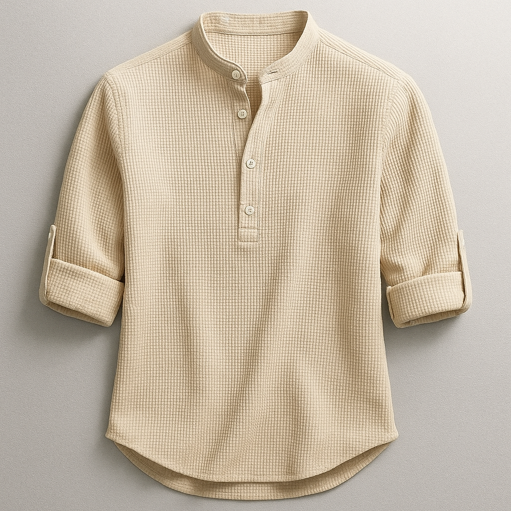 Antero - Camisa De Manga Larga Con Cuello Henley
