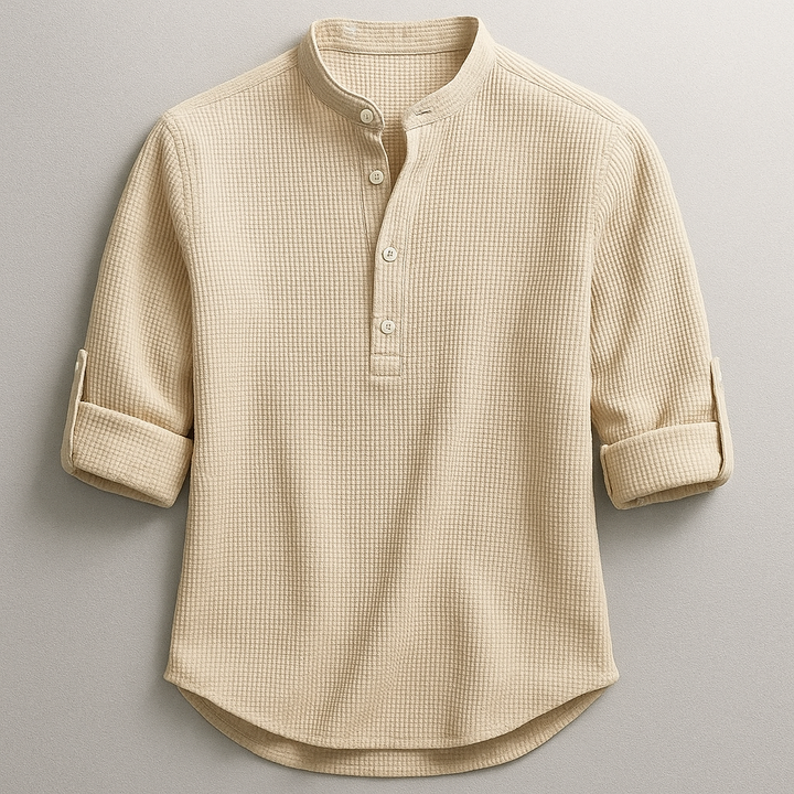 Antero - Camisa De Manga Larga Con Cuello Henley