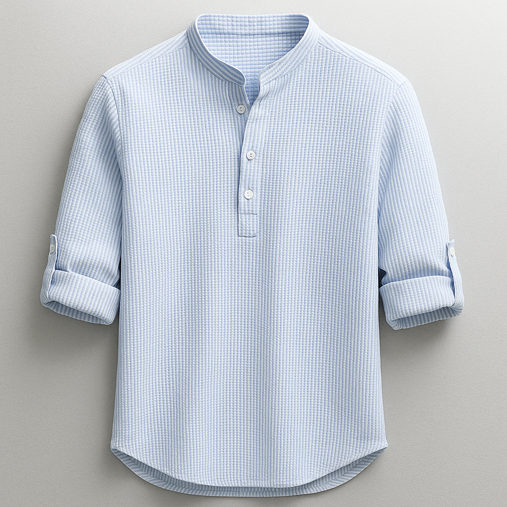 Antero - Camisa De Manga Larga Con Cuello Henley