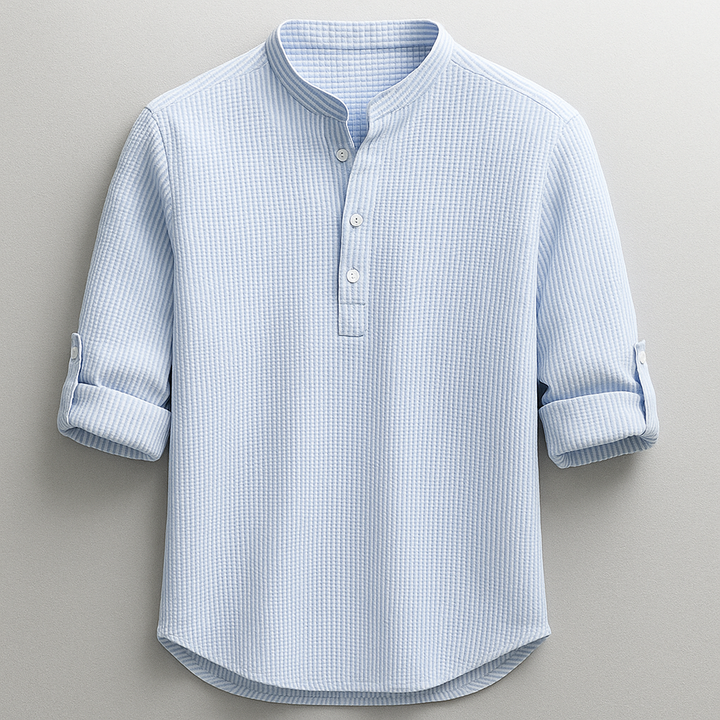Antero - Camisa De Manga Larga Con Cuello Henley