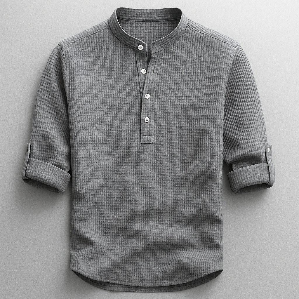 Antero - Camisa De Manga Larga Con Cuello Henley