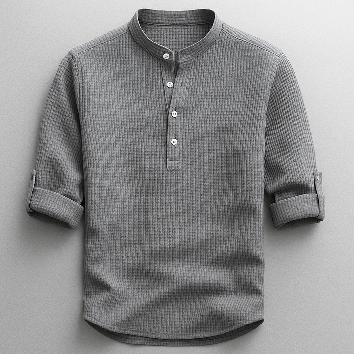 Antero - Camisa De Manga Larga Con Cuello Henley
