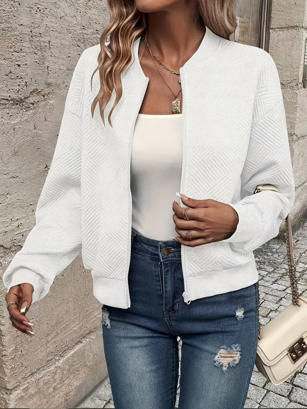 Shahna - Chaqueta Bomber Con Cremallera