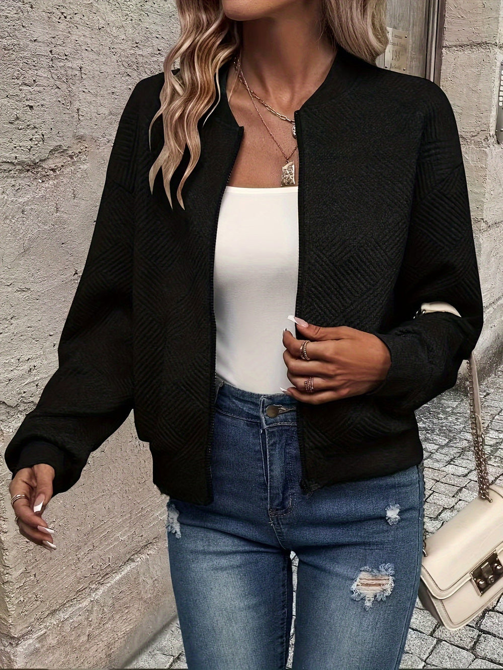 Shahna - Chaqueta Bomber Con Cremallera