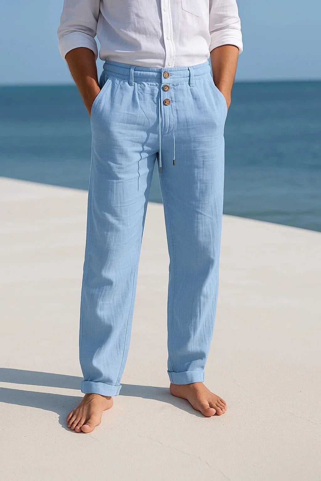 Jevaun - Pantalones Cómodos De Lino
