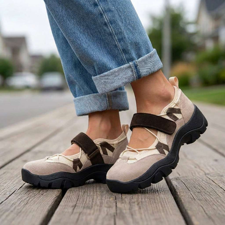Wylma - Zapatillas Deportivas de Suela Gruesa Con Tira de Velcro