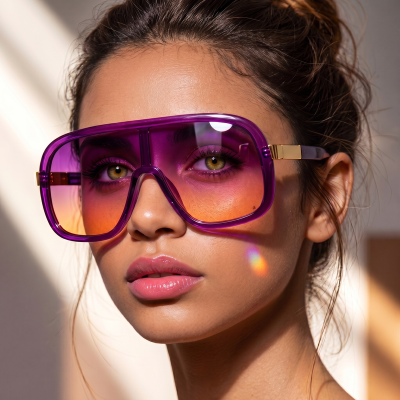 LumaVex - Gafas De Sol Tipo Escudo Con Lentes Tintadas De Corte Ancho