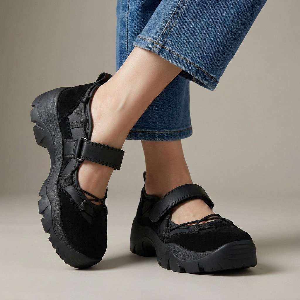Wylma - Zapatillas Deportivas de Suela Gruesa Con Tira de Velcro