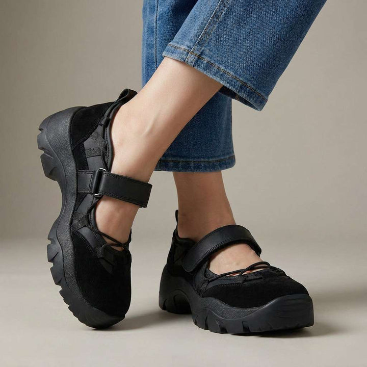 Wylma - Zapatillas Deportivas de Suela Gruesa Con Tira de Velcro