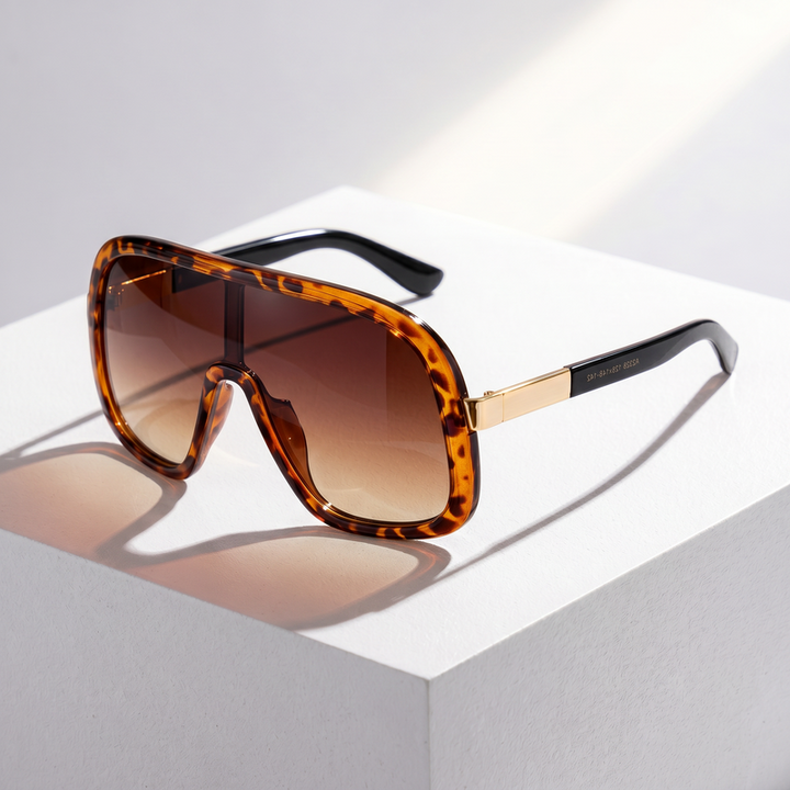 LumaVex - Gafas De Sol Tipo Escudo Con Lentes Tintadas De Corte Ancho