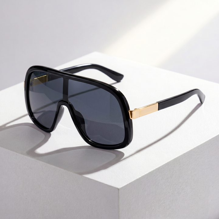 LumaVex - Gafas De Sol Tipo Escudo Con Lentes Tintadas De Corte Ancho
