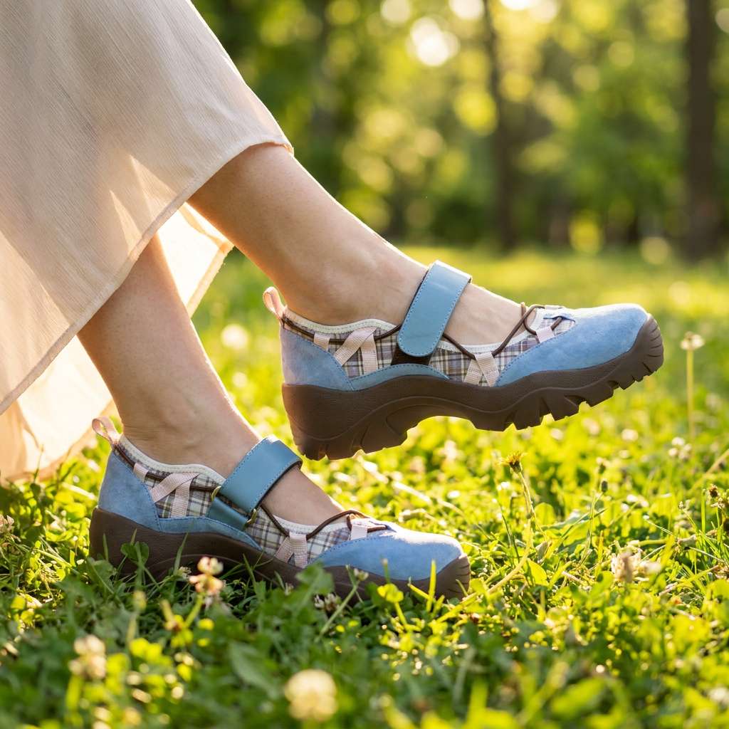 Vinilia - Zapatillas Deportivas De Suela Gruesa Con Correa Ajustable