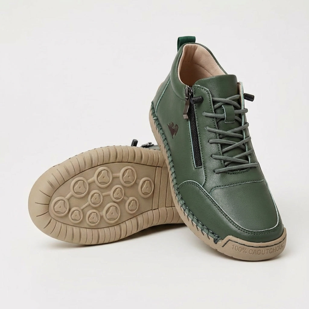 Schreiner - Zapatillas Deportivas con Cordones y Cremallera Con Costuras en Contraste