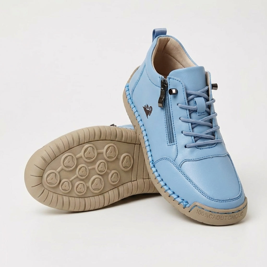 Schreiner - Zapatillas Deportivas con Cordones y Cremallera Con Costuras en Contraste