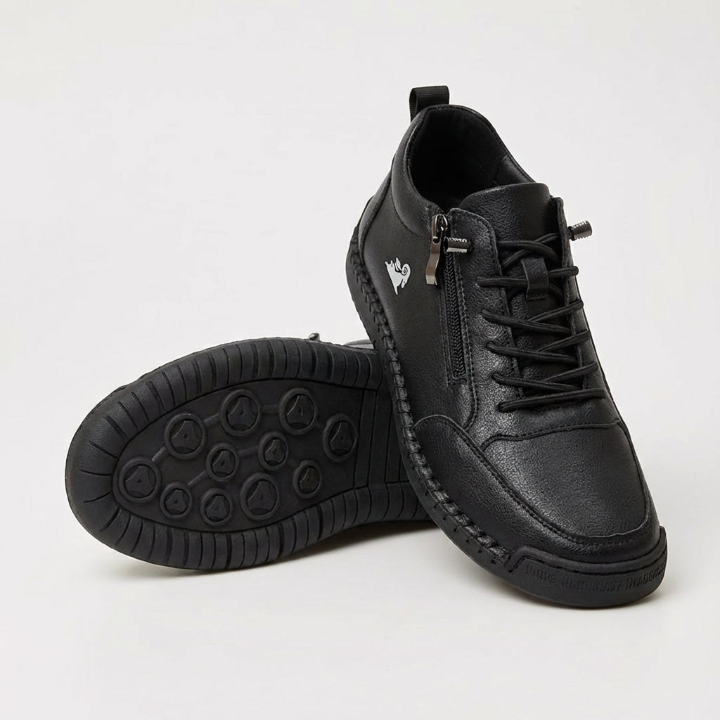 Schreiner - Zapatillas Deportivas con Cordones y Cremallera Con Costuras en Contraste