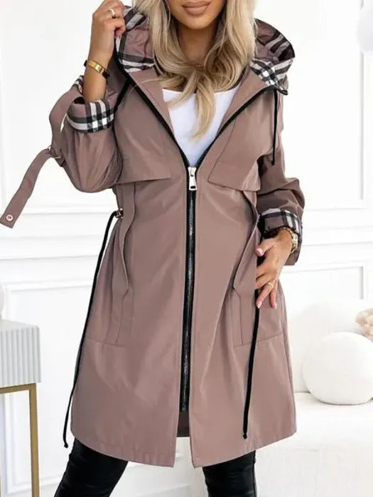 Liaa - Gabardina Con Capucha, Resistente Al Viento Y Al Agua