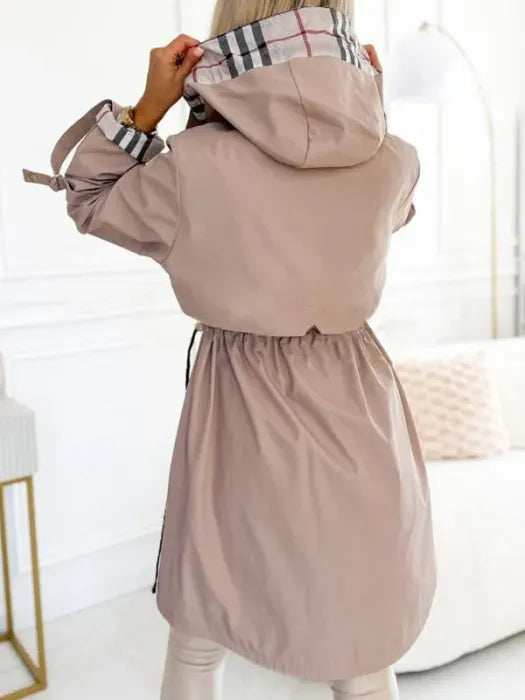 Liaa - Gabardina Con Capucha, Resistente Al Viento Y Al Agua