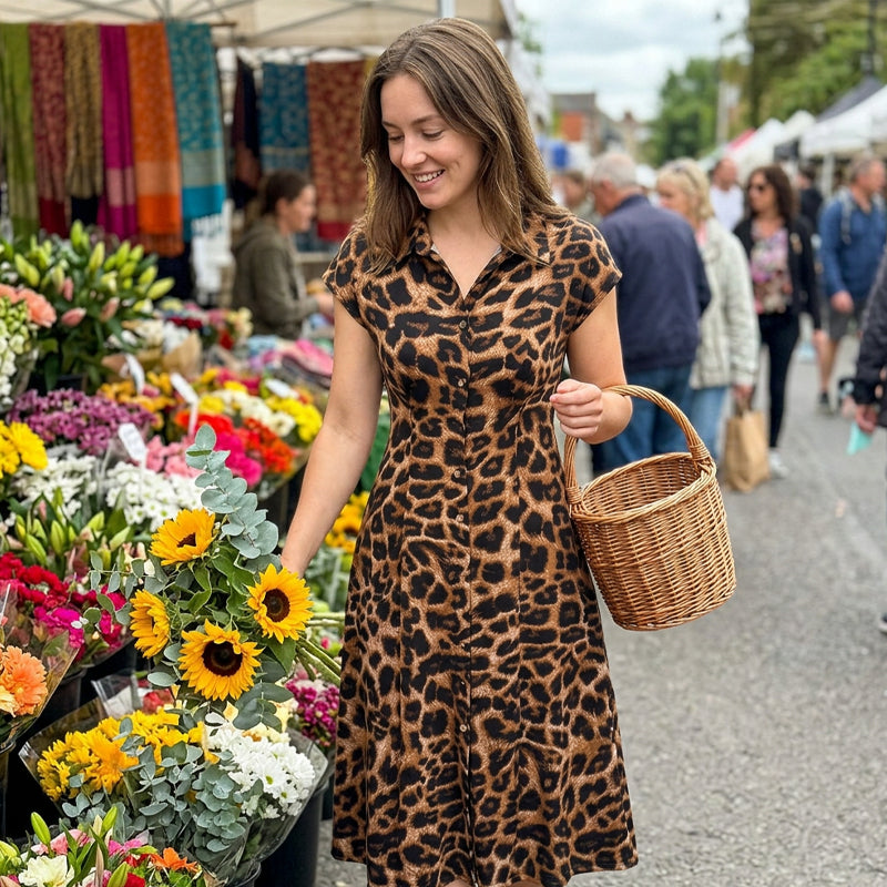 Ameerah - Elegante Vestido Con Estampado De Leopardo