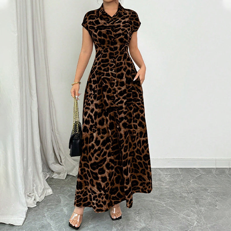 Ameerah - Elegante Vestido Con Estampado De Leopardo
