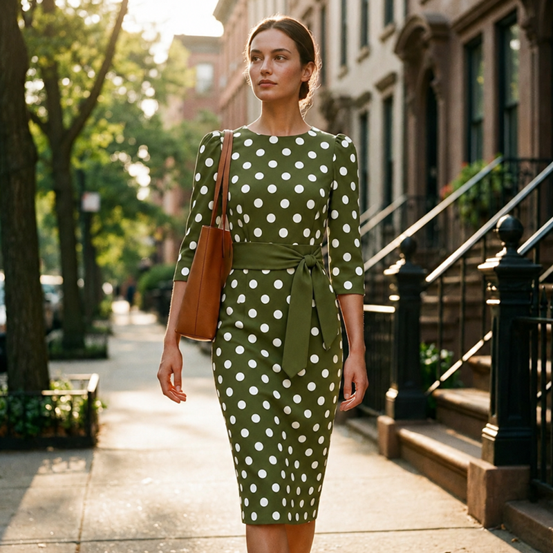 Konila - Elegante Vestido Retro De Lunares