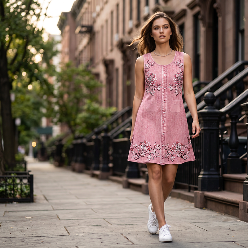 Carien - Vestido Floral Sin Mangas