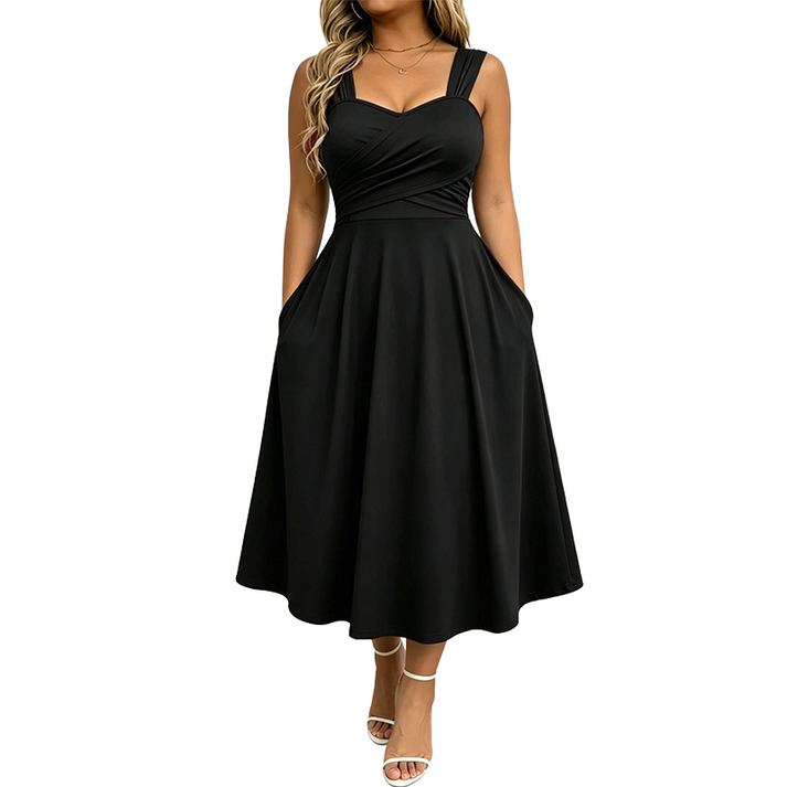 Katjaa - Elegante Vestido Sin Mangas Con Bolsillos