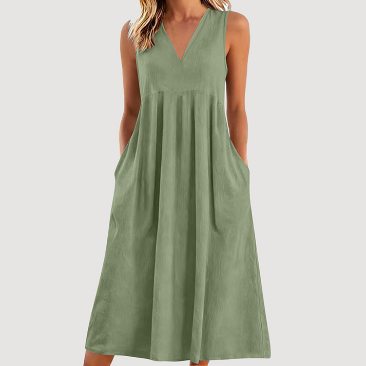 Milanie - Vestido Midi Sin Mangas