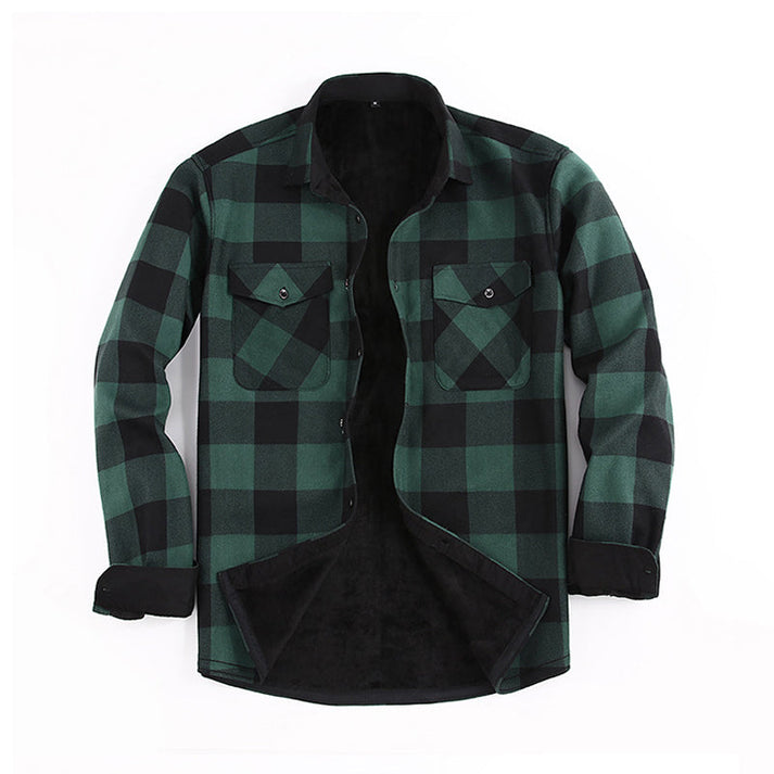 Lisander - Chaqueta De Franela Abrigada Con Estampado a Cuadros