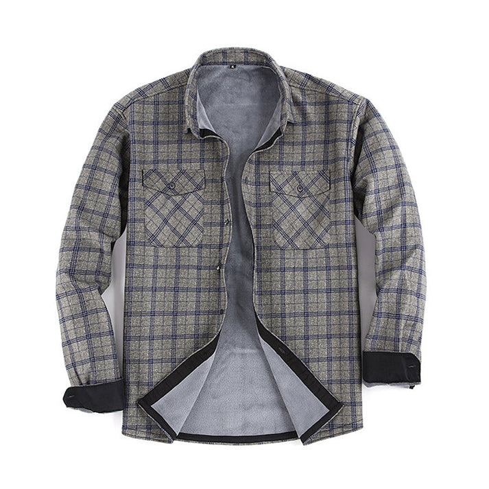 Lisander - Chaqueta De Franela Abrigada Con Estampado a Cuadros
