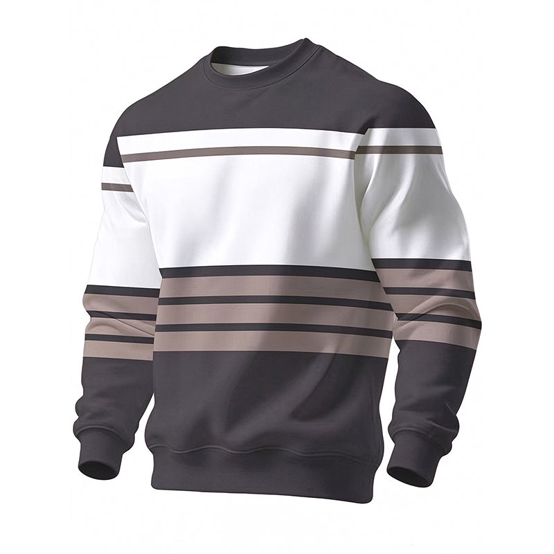 Wayale - Sudadera Informal De Cuello Redondo a Rayas