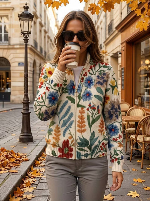 Davan - Cárdigan Con Cremallera Y Estampado Floral