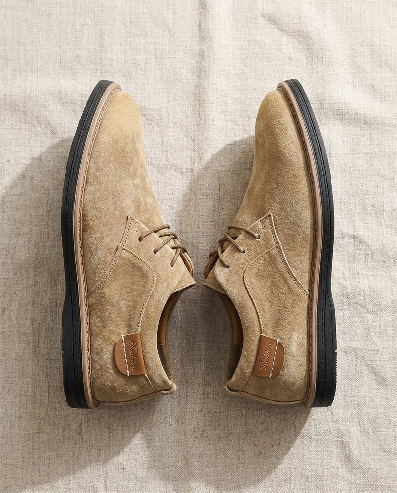Erling - Zapatos De Ante Con Cordones Y Costuras en Contraste
